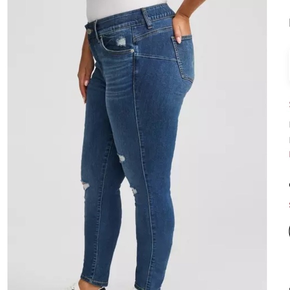 torrid Distressed Dark Blue High-Rise bombshell Skinny Jeans - Picture 2 of 15